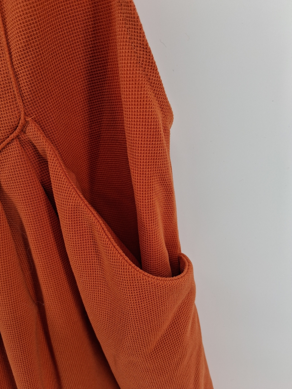 HALARA Rust Orange Pinafore Romper with Front Pocket and Adjustable Straps - Picture 4 of 6